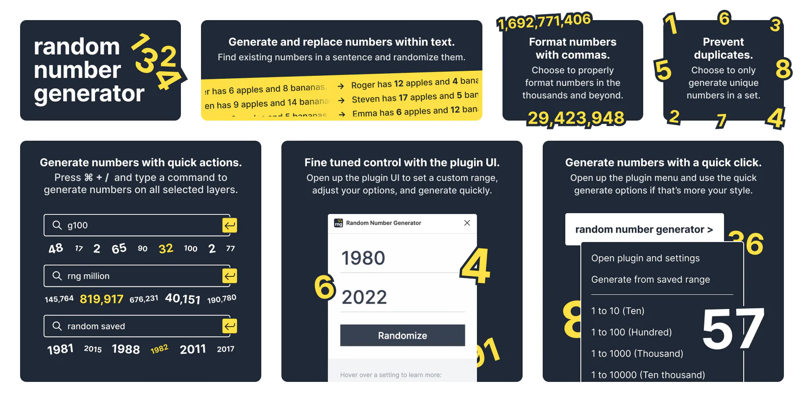 random number generator Figma 插件详情预览图