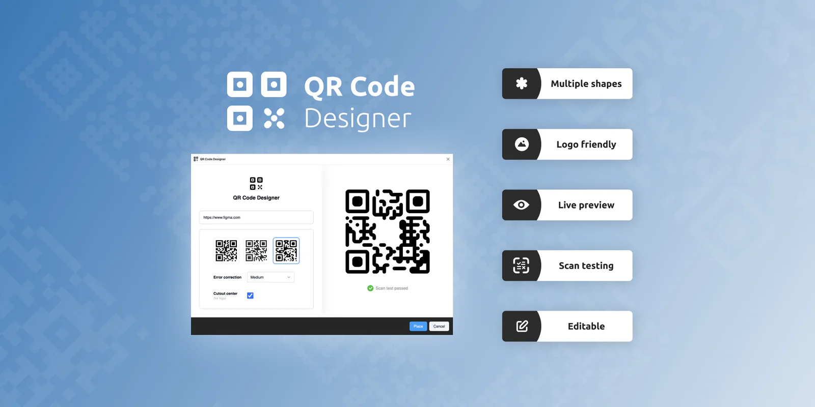 QR Code Designer Figma 插件详情预览图