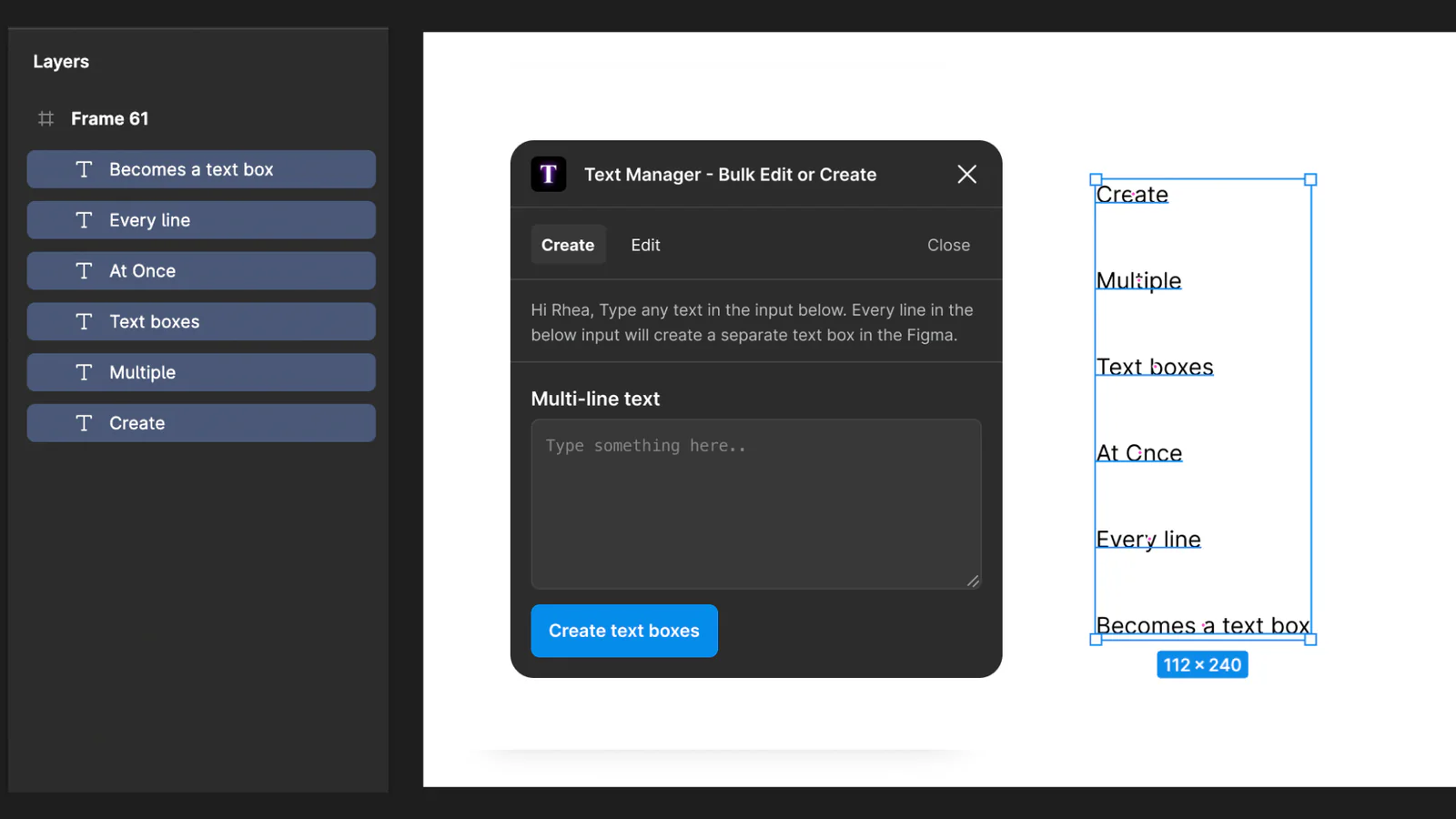 Text Manager - Create & Edit Multiple Textboxes easily Figma 插件详情预览图