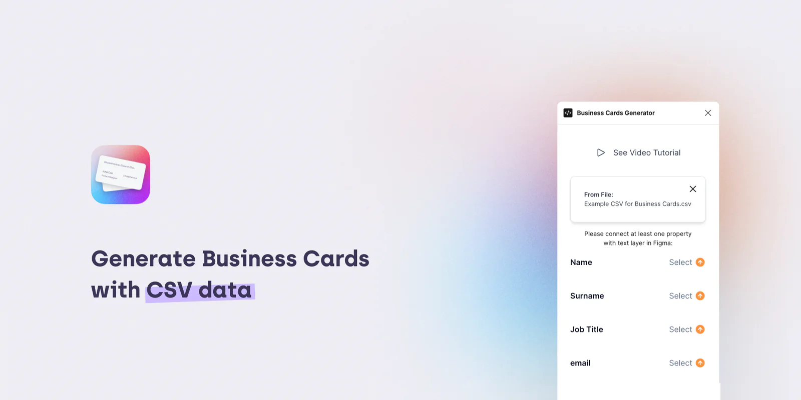 Business Cards Generator Figma 插件详情预览图