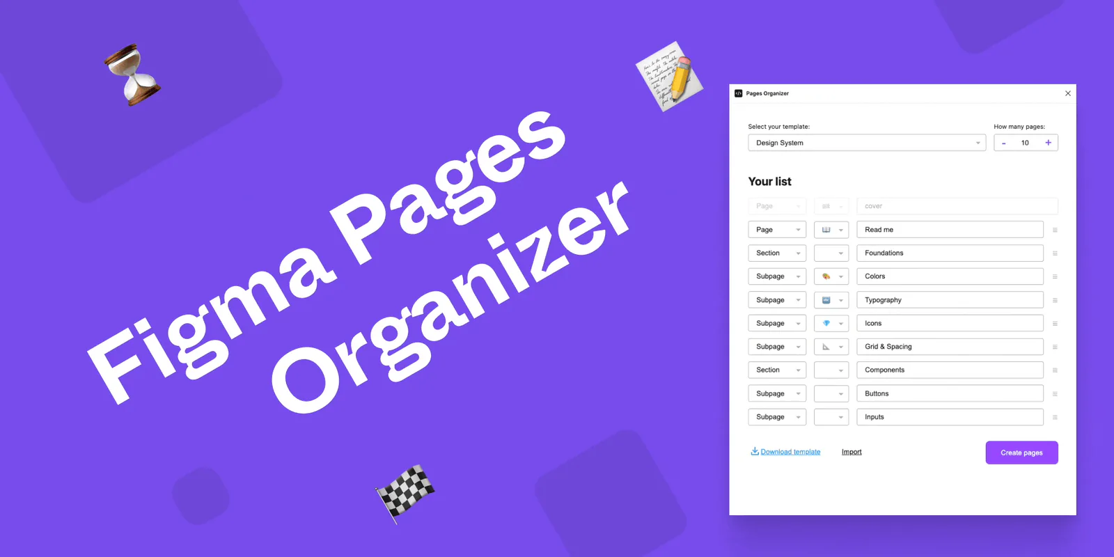 Pages Organizer Figma 插件详情预览图