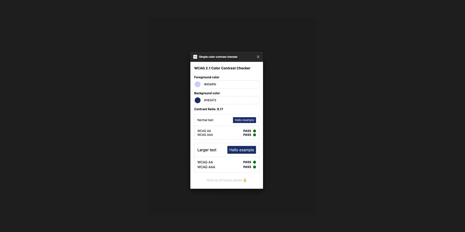 Color contrast checker WCAG 2.1 Figma 插件详情预览图