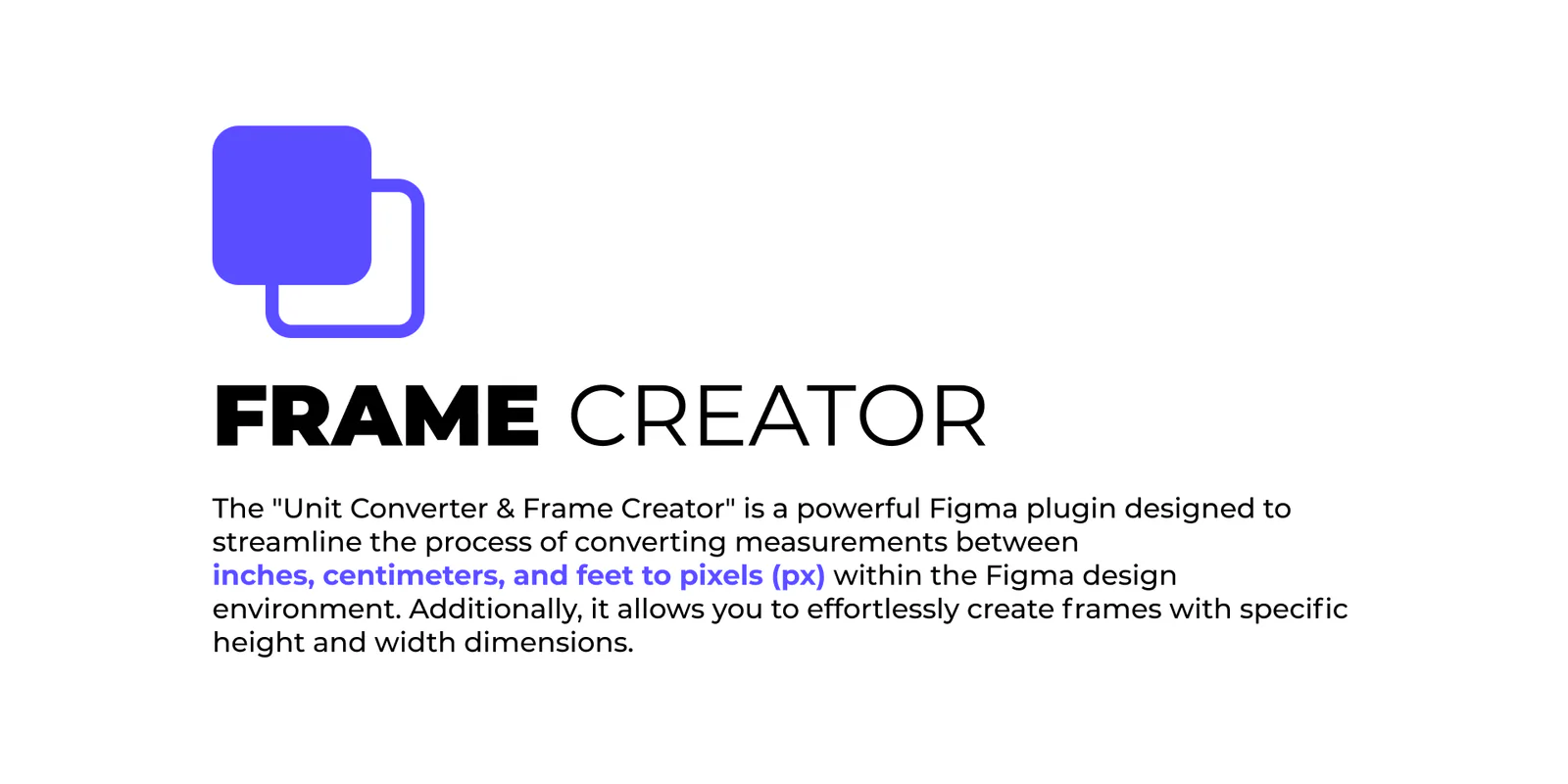 Unit Converter & Frame Creator Figma 插件详情预览图