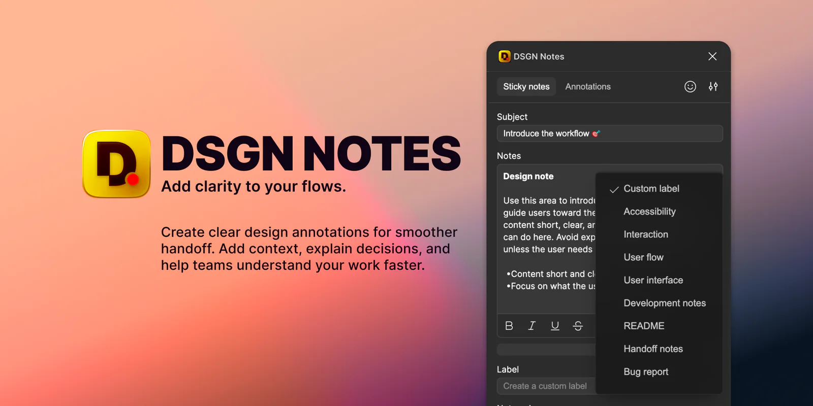 DSGN Notes Figma 插件详情预览图
