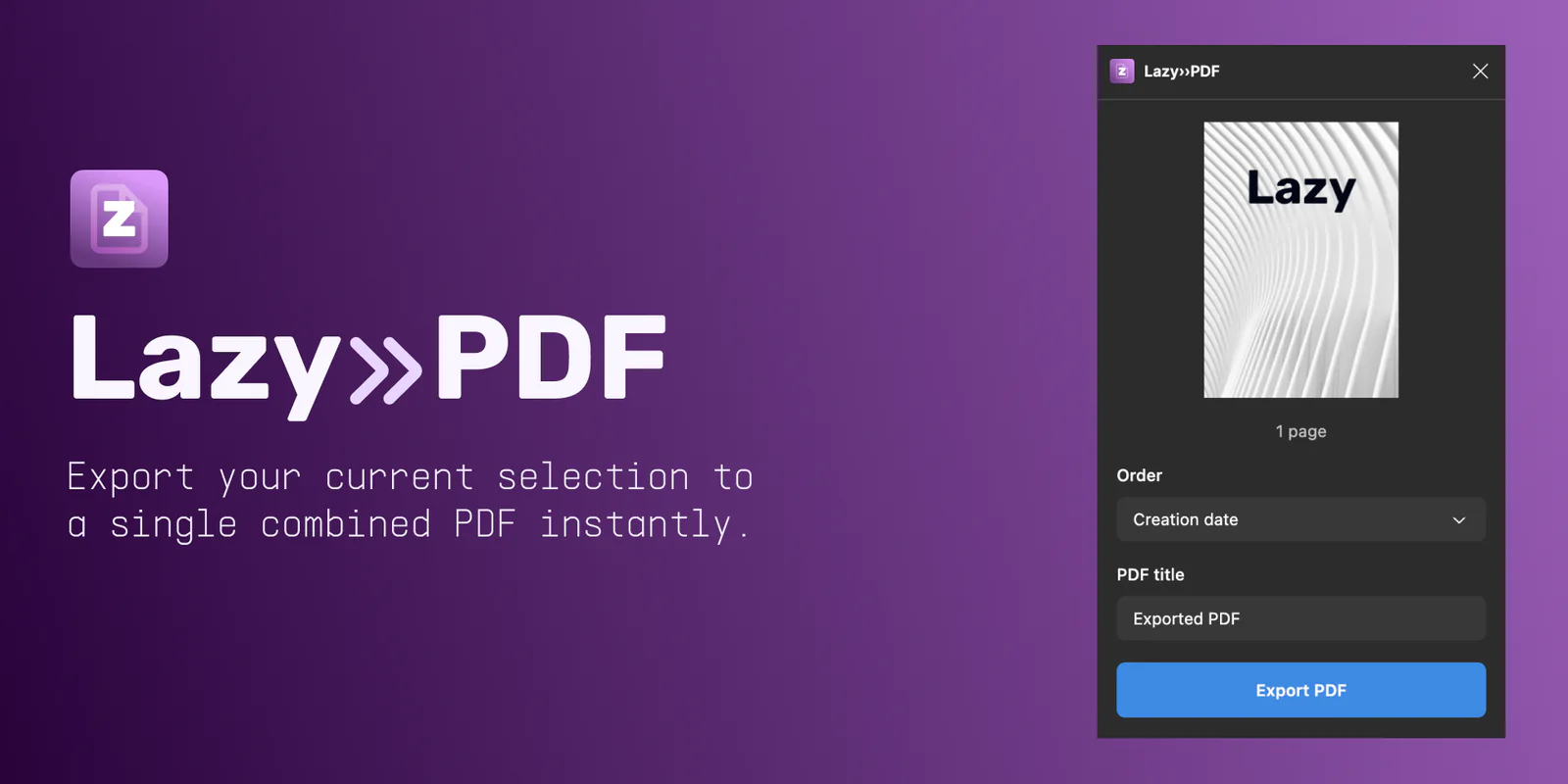 Lazy››PDF Figma 插件详情预览图