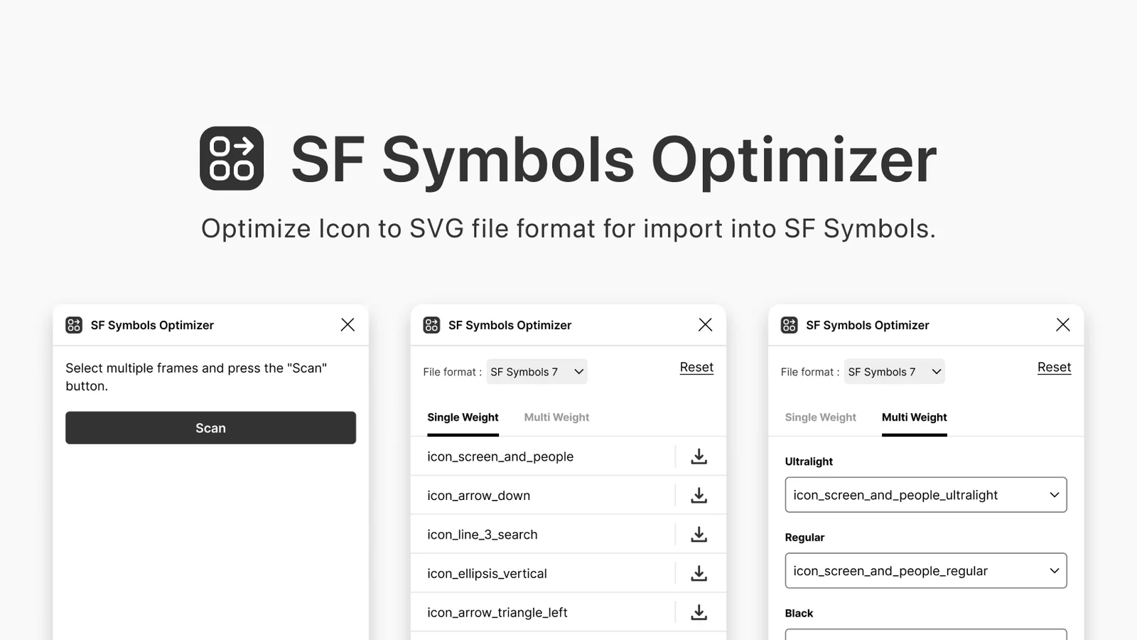 SF Symbols Optimizer Figma 插件详情预览图