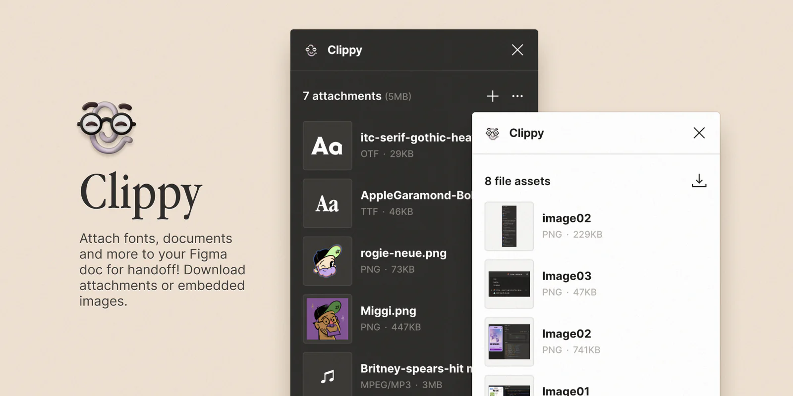 Clippy — Add attachments to your Figma files! Figma 插件详情预览图