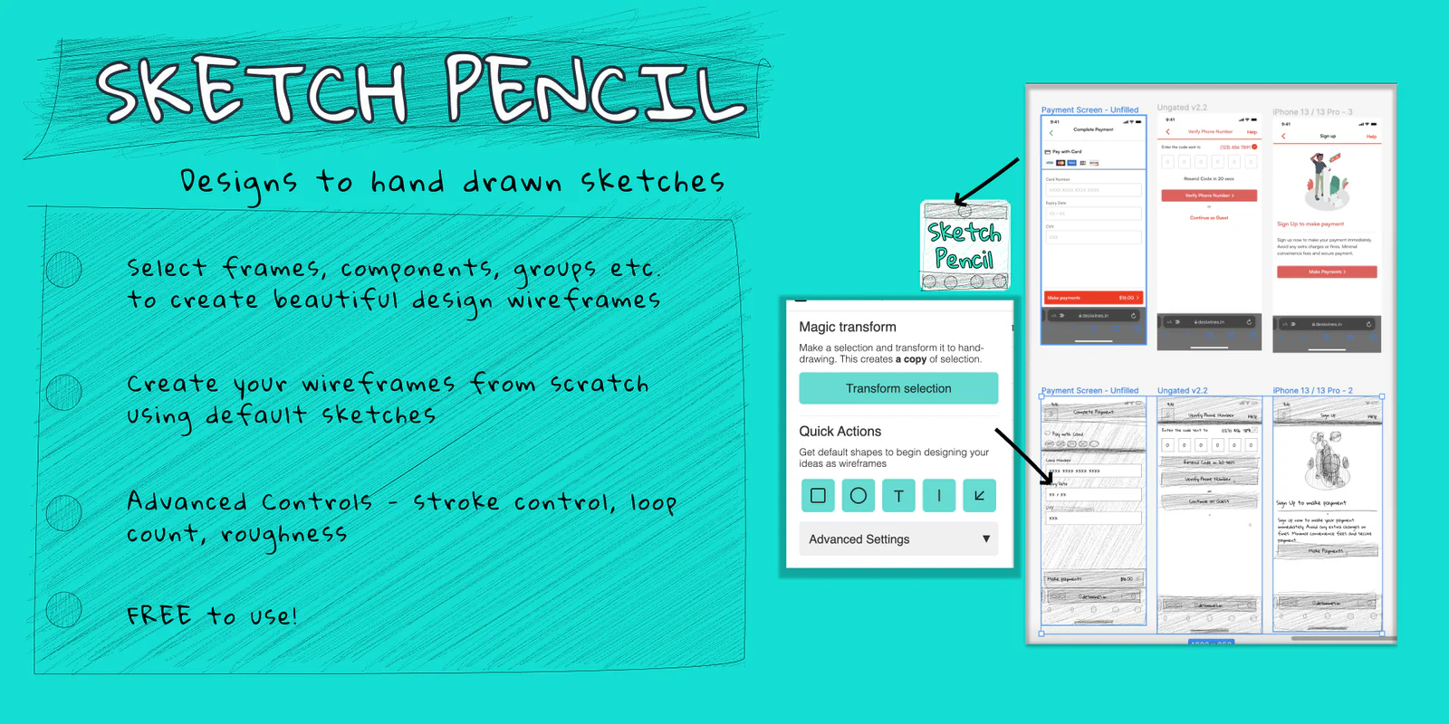 Sketch Pencil Figma 插件详情预览图