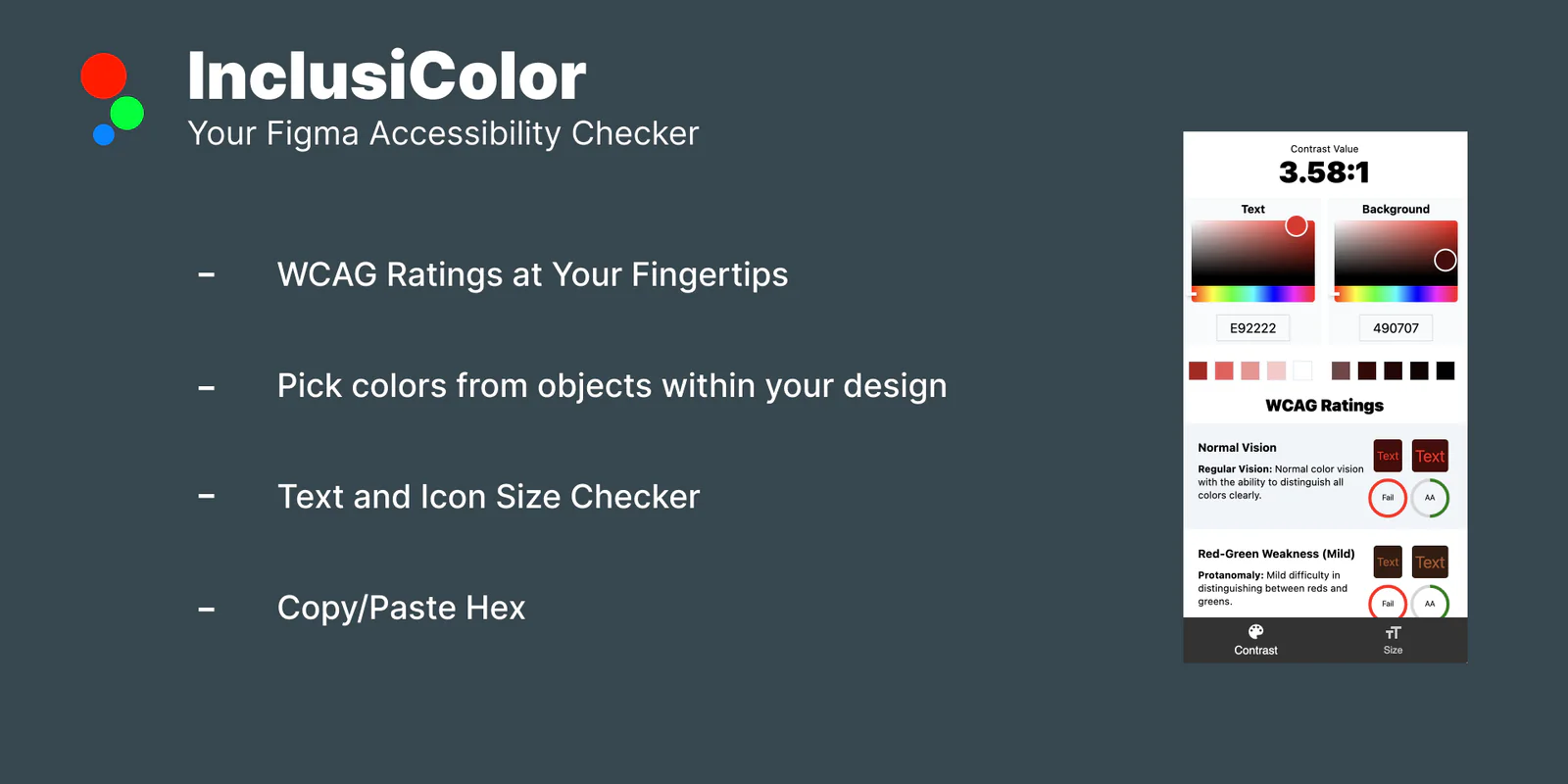 Accessiblity Contrast Checker: Inclusicolor Figma 插件详情预览图
