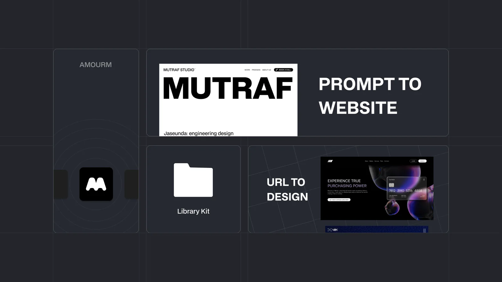 AmourM - Website URL to Design, UI/UX Library, AI Design Generator & UI/UX Library Kit Figma 插件详情预览图
