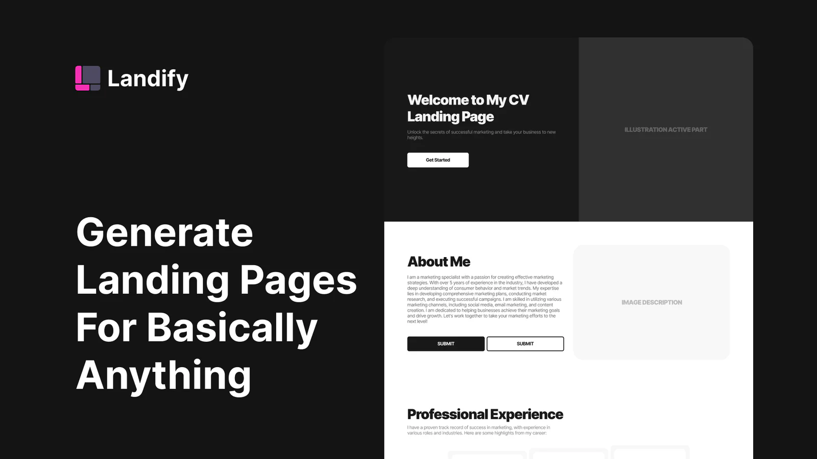 Landify — Landing Page Generator Figma 插件详情预览图
