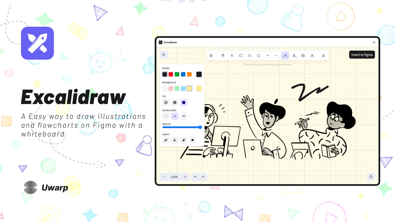 Excalidraw to Figma – Import Hand-Drawn Diagrams, Whiteboard Sketches & Flowcharts Figma 插件详情预览图