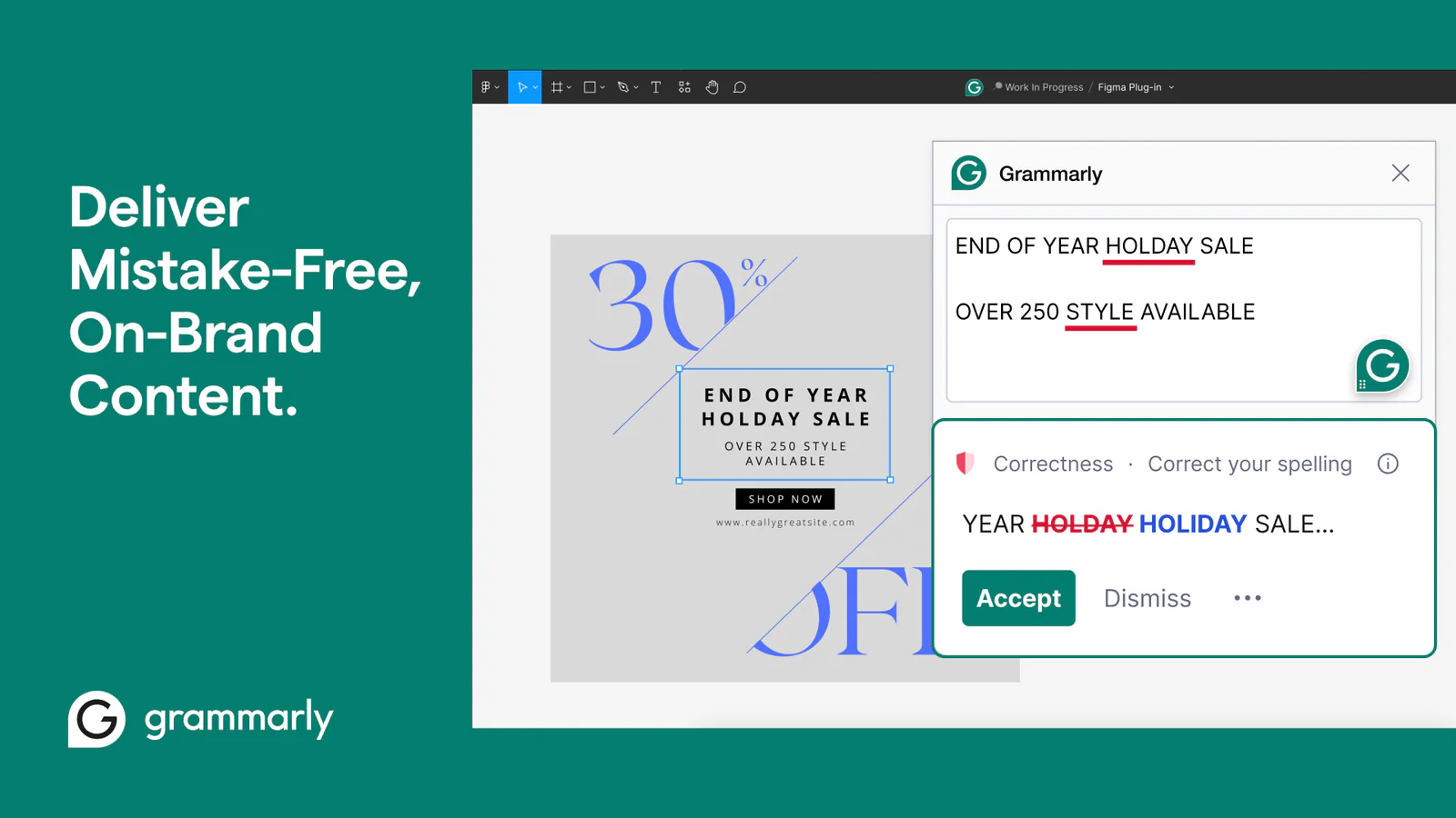 Grammarly Figma 插件详情预览图