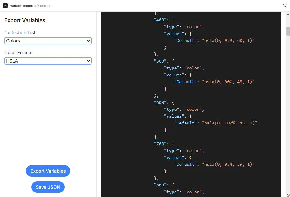 Variable Importer/Exporter Figma 插件详情预览图