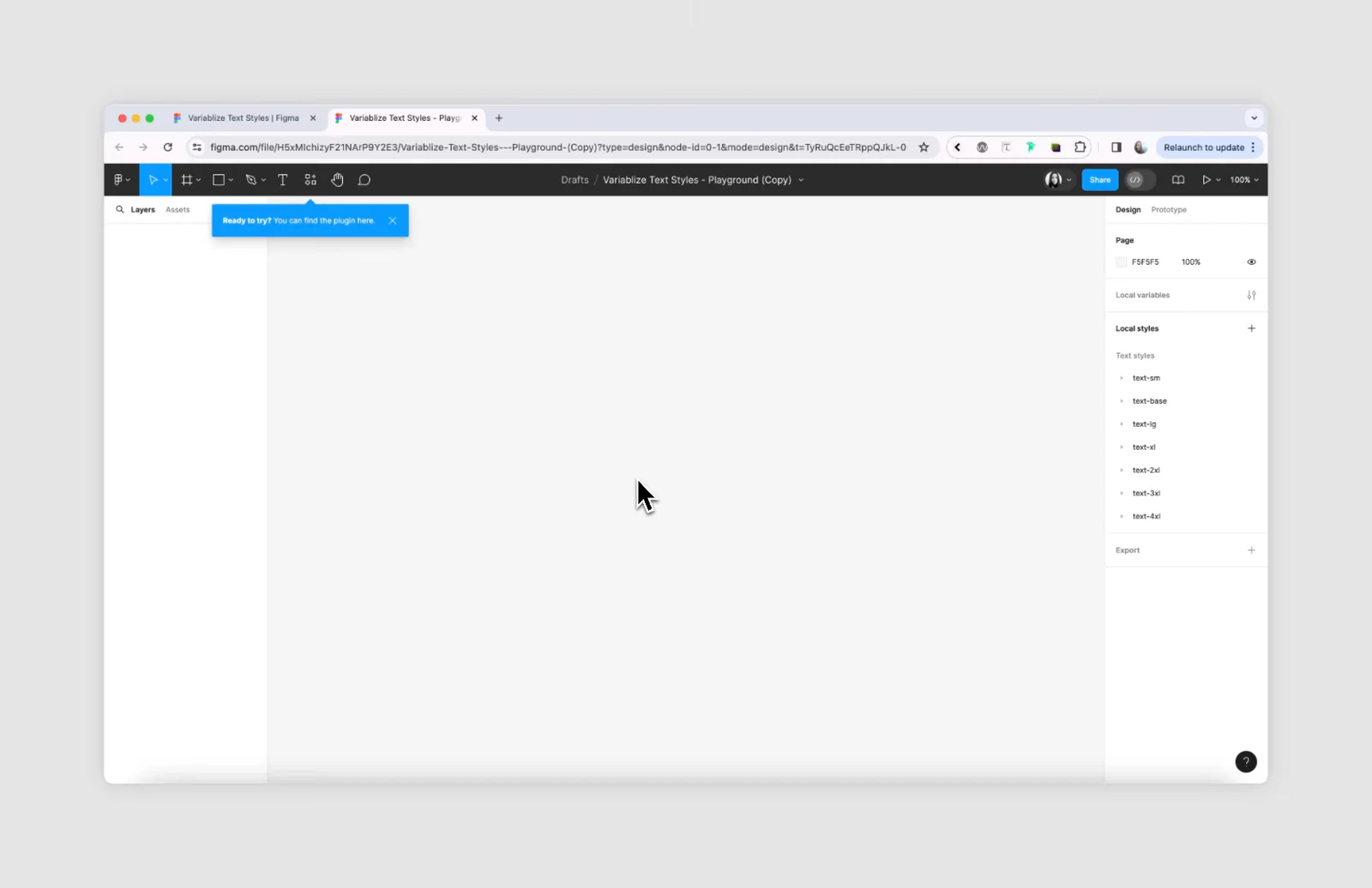 variablize text styles Figma 插件详情预览图