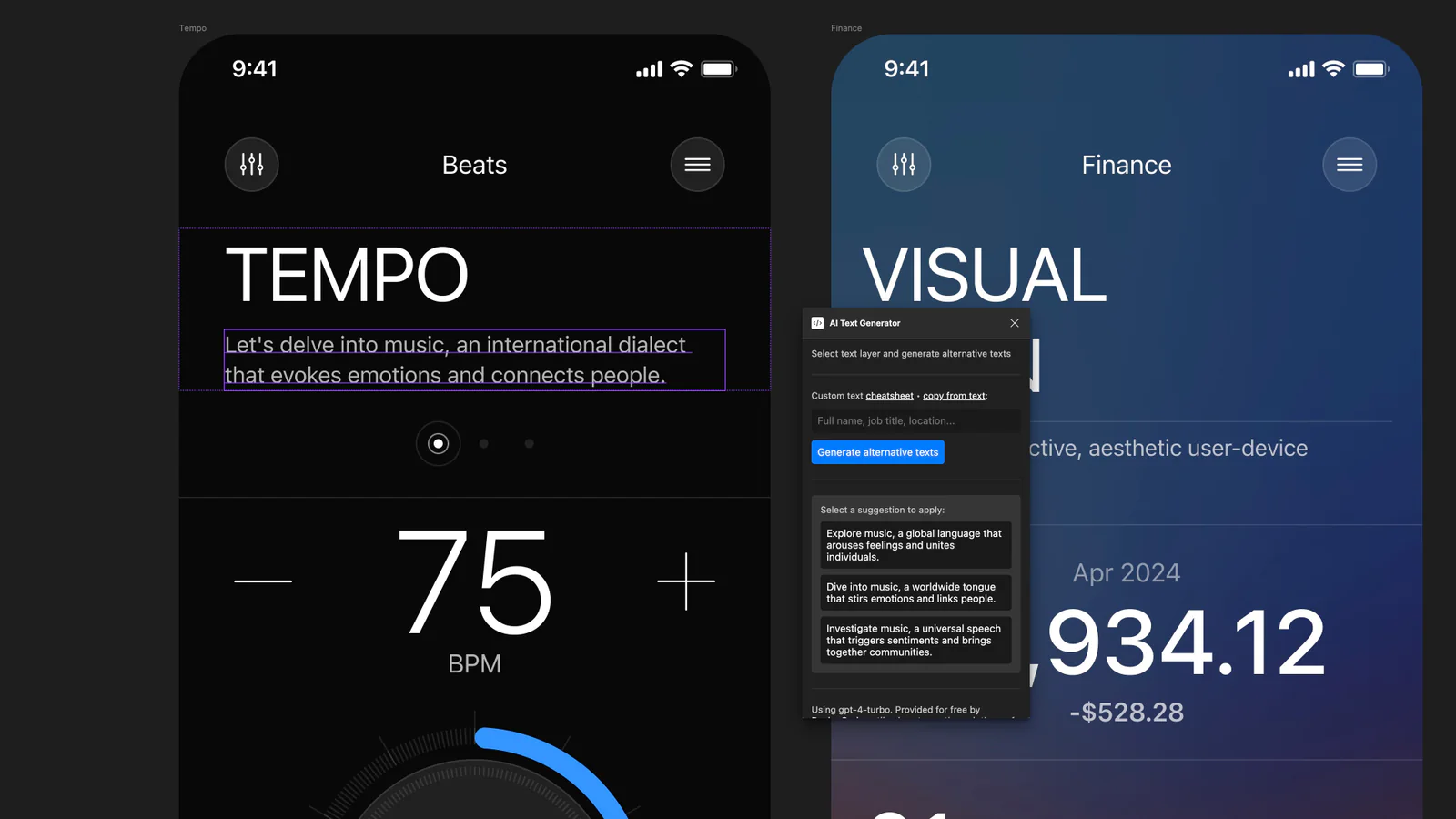 AI Content Generator / Rewrite Figma 插件详情预览图