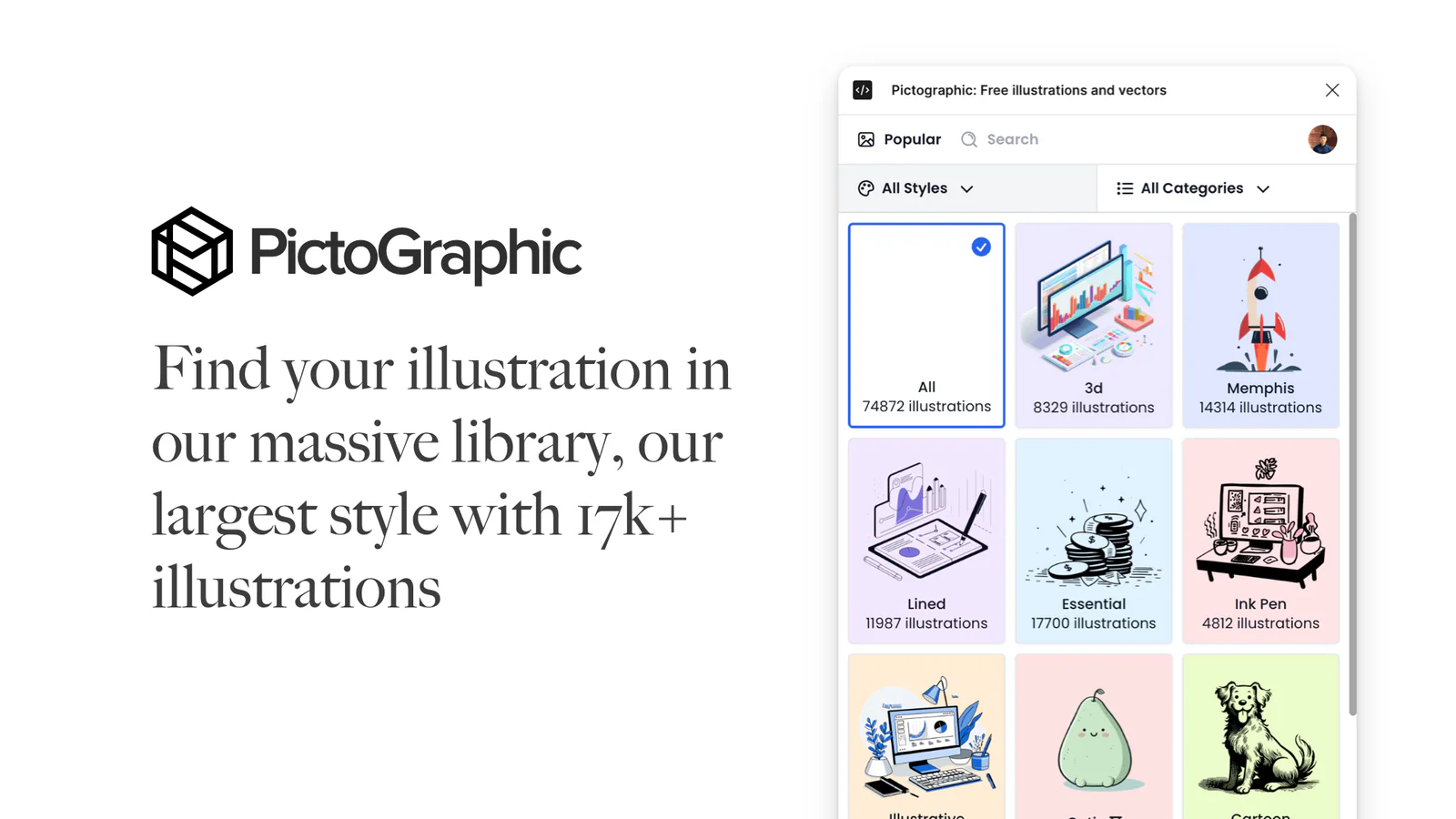 Pictographic: Free illustrations (Vector and PNG format) Figma 插件详情预览图