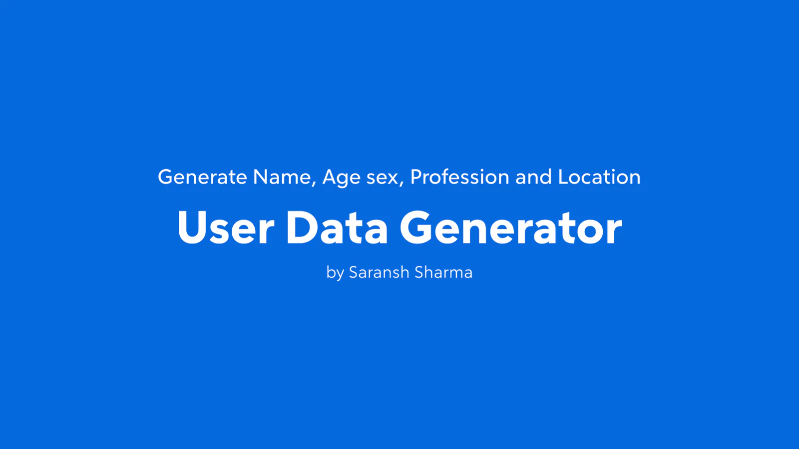 User Data generator (Name, Age, Profession, Location...) Figma 插件详情预览图