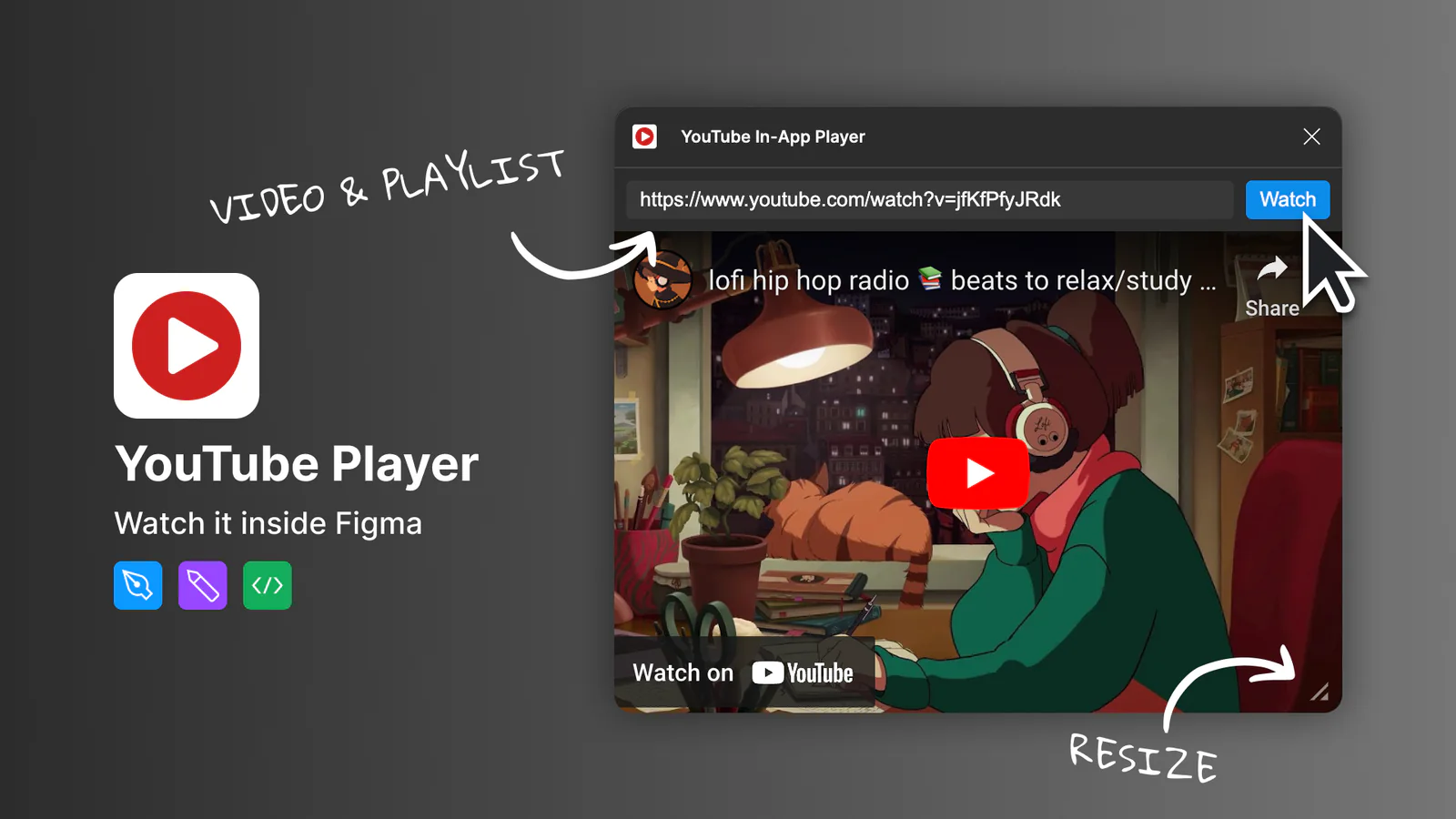 YouTube In-App Player [UPDATED 2026] Figma 插件详情预览图