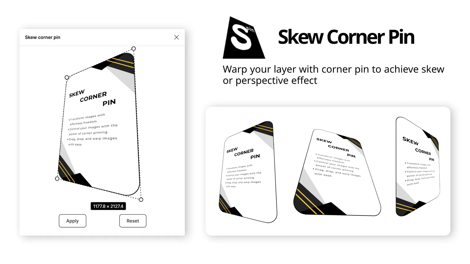 Skew corner pin Figma 插件详情预览图