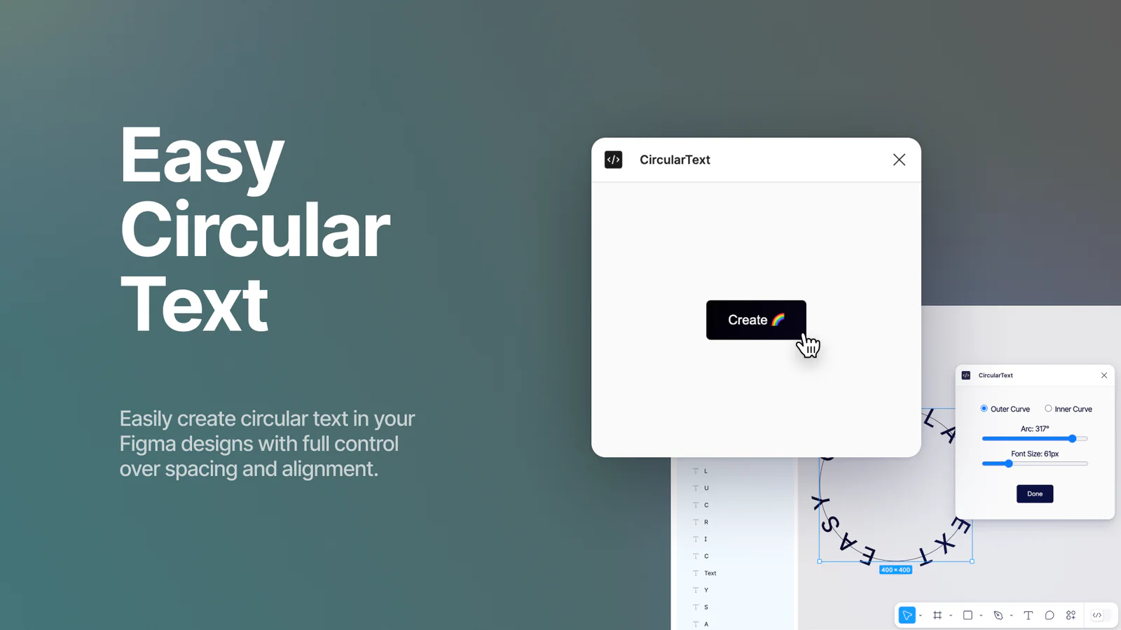 Easy Circular/Arc Text Figma 插件详情预览图