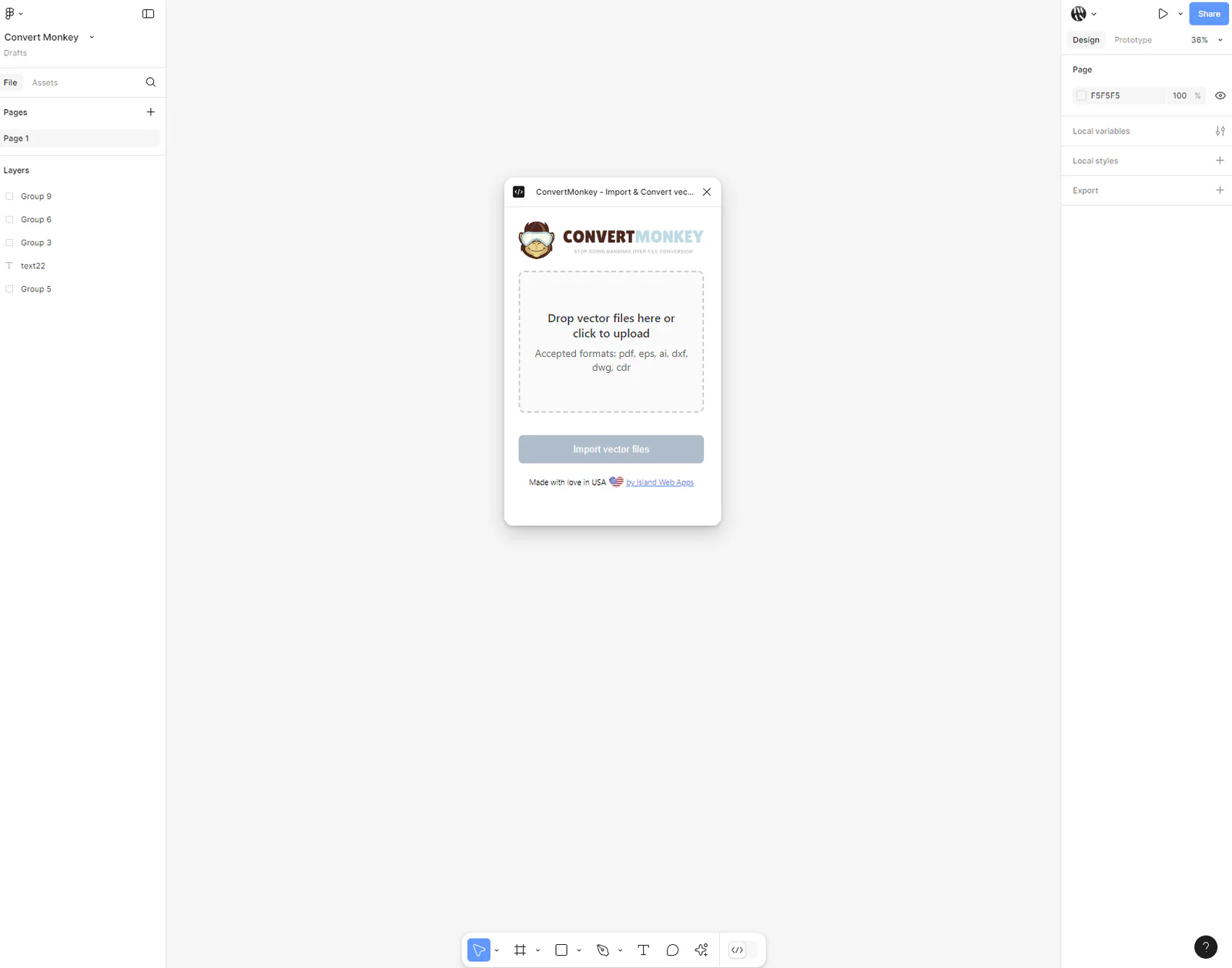 ConvertMonkey - Import & Convert vector files to Figma - pdf, ai, eps & more Figma 插件详情预览图