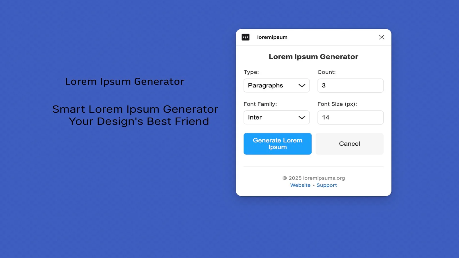 loremipsum Figma 插件详情预览图