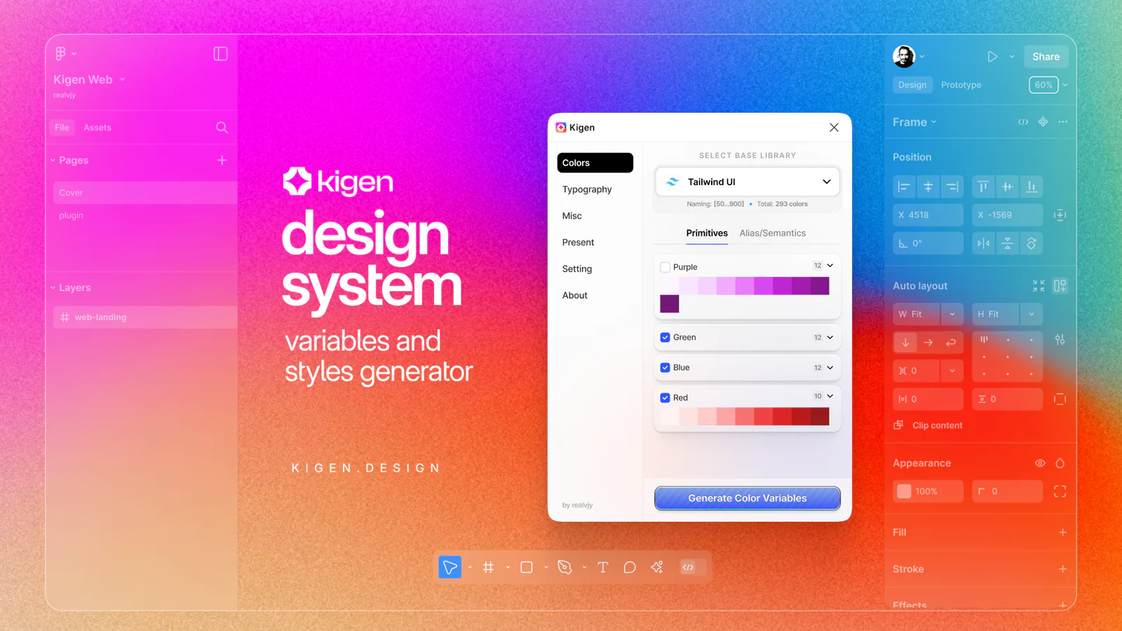 Kigen - Generate Design System Variable, Style & Document Figma 插件详情预览图