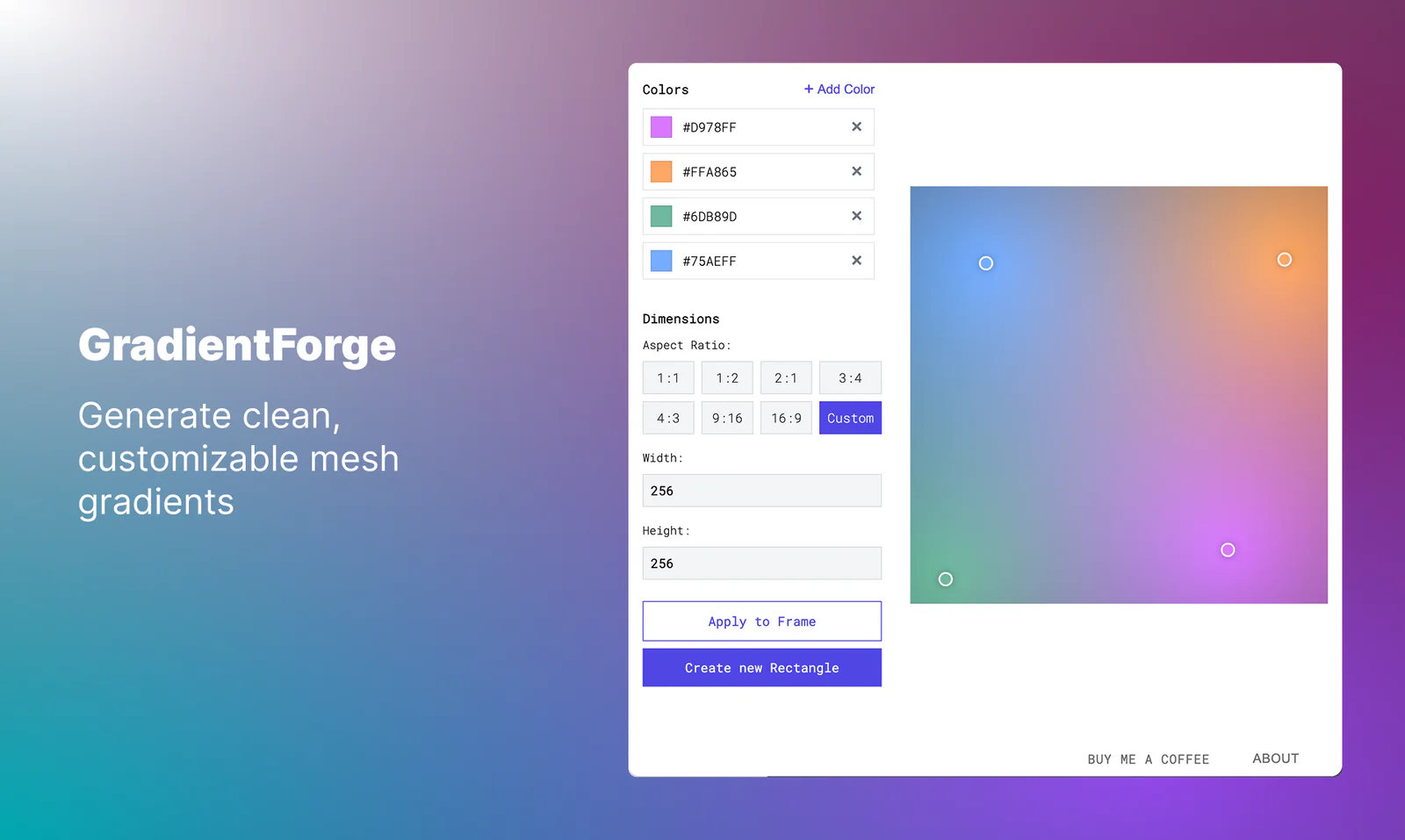 GradientForge - mesh gradients Figma 插件详情预览图