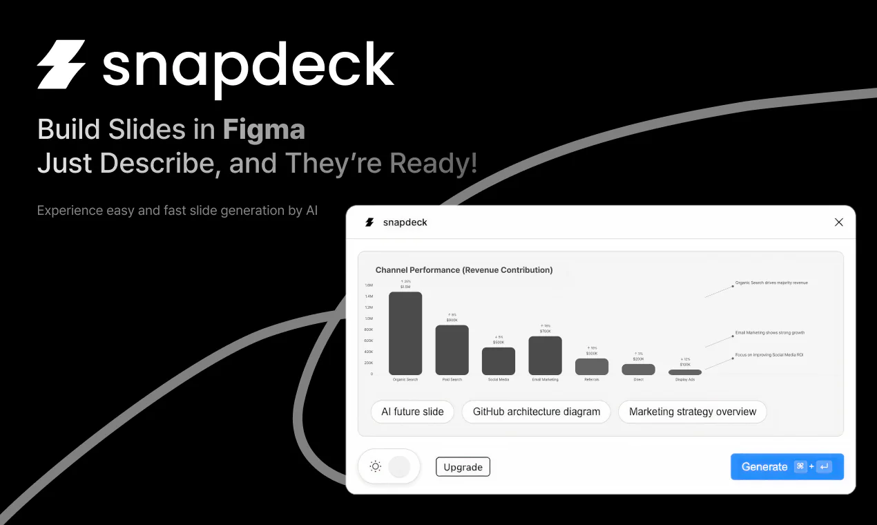 snapdeck | Create slides with AI Figma 插件详情预览图