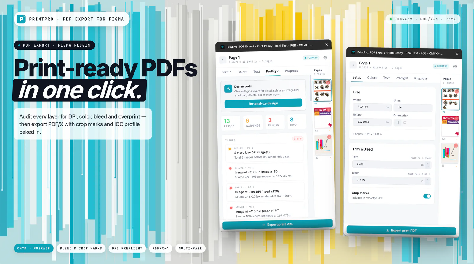 PrinTriX: PDF Export - Print Ready - Real Text - RGB - CMYK - PDF Figma 插件详情预览图