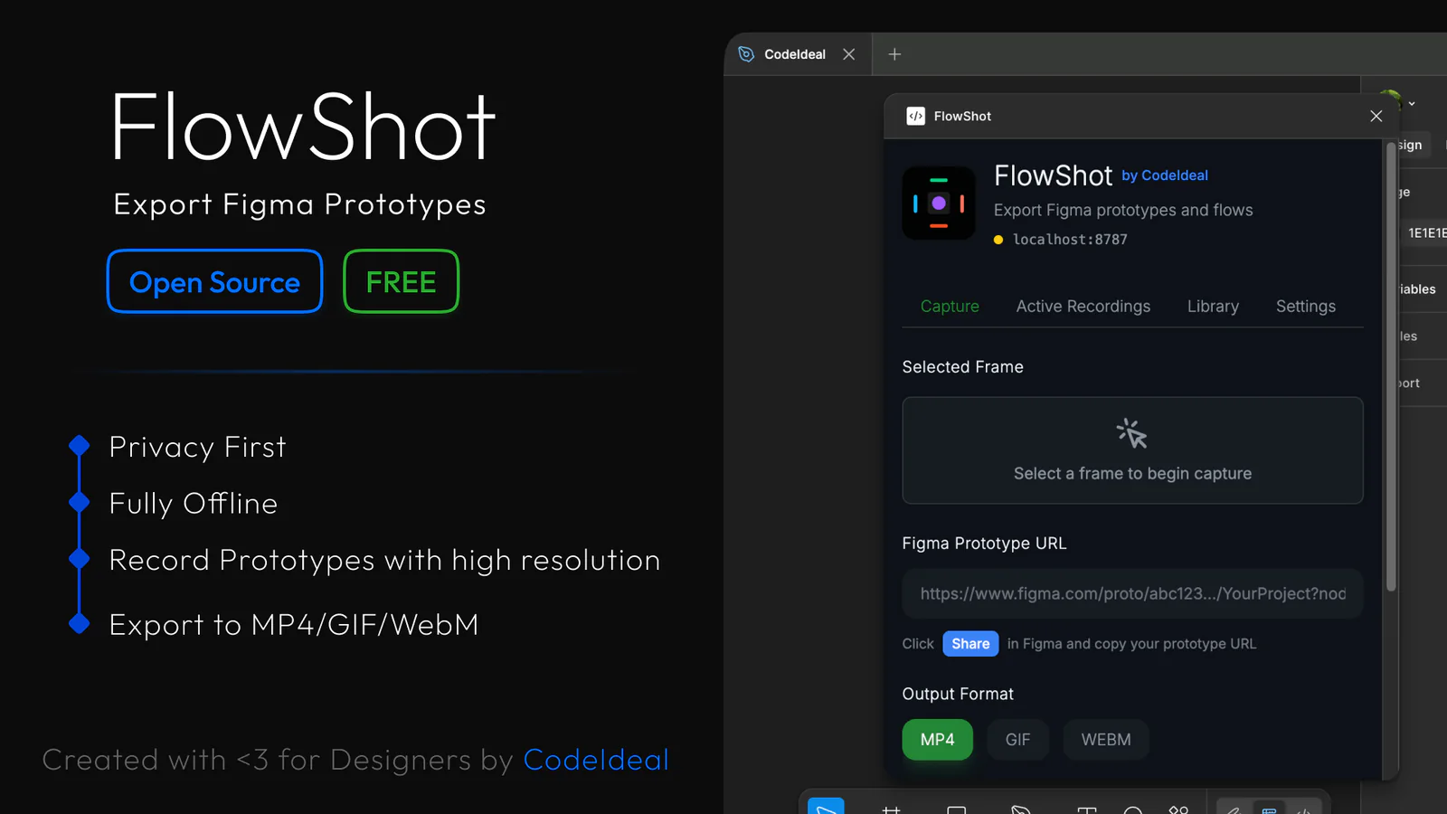 FlowShot - MP4/GIF Export Prototypes Figma 插件详情预览图