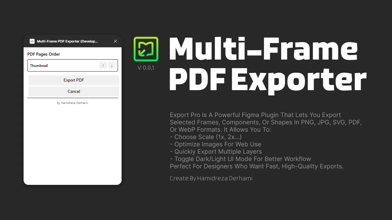 Multi-Frame PDF Exporter Figma 插件详情预览图