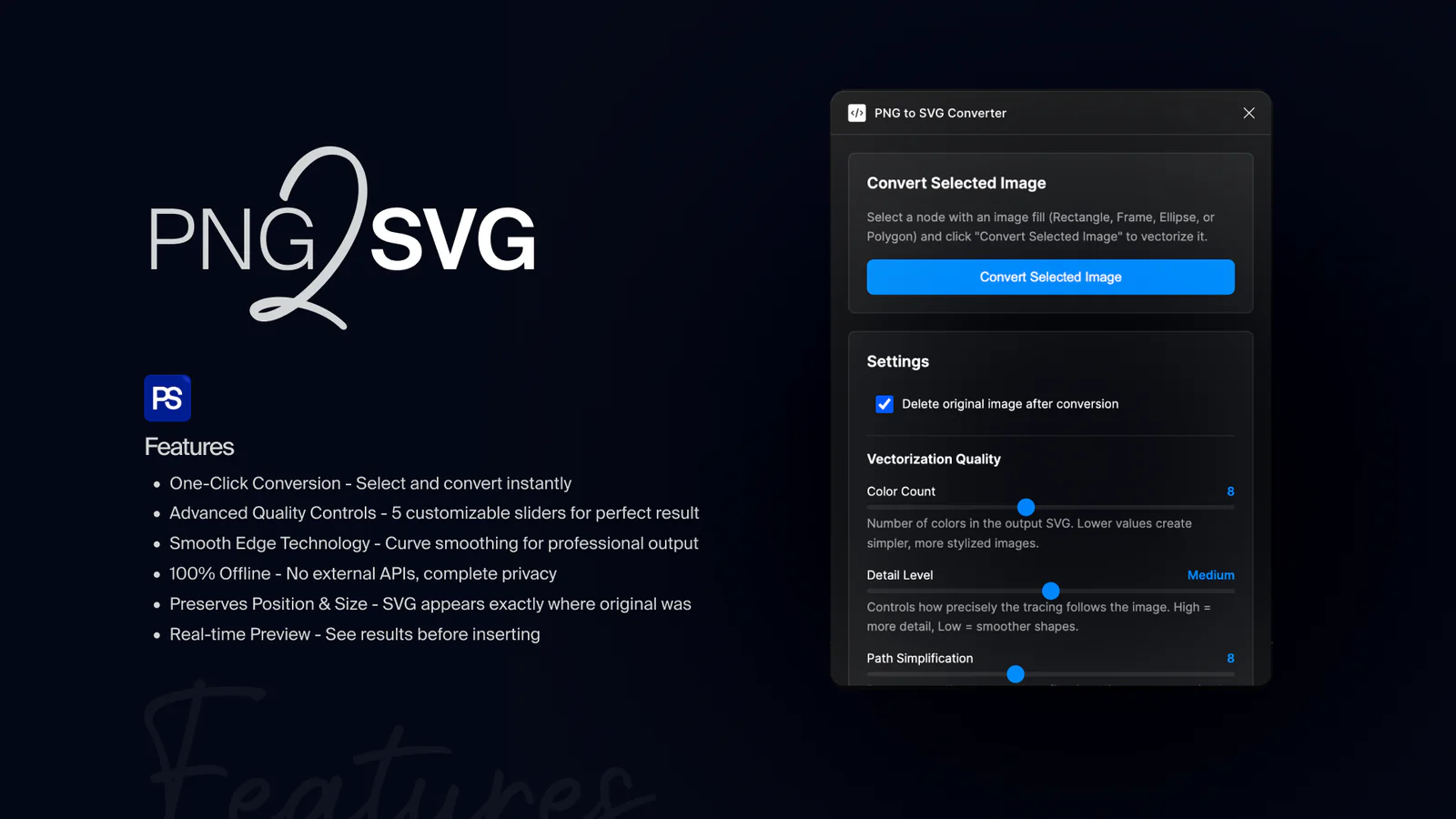 PNG to SVG Converter Figma 插件详情预览图
