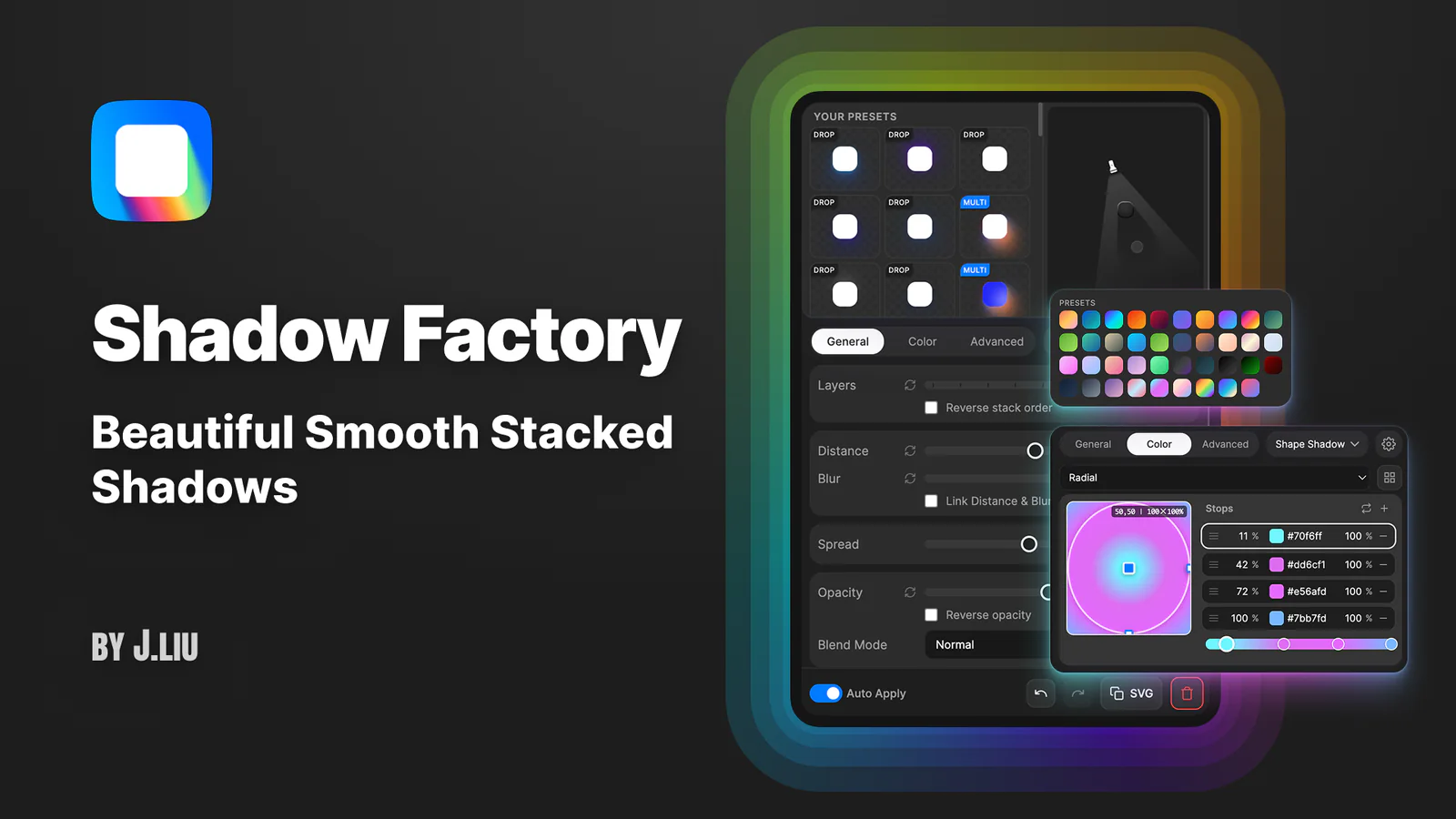 Shadow Factory - Beautiful Smooth Stacked Shadows for Real Depth Figma 插件详情预览图