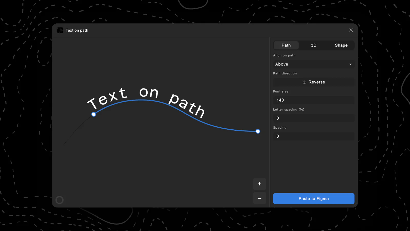 Text on path Figma 插件详情预览图
