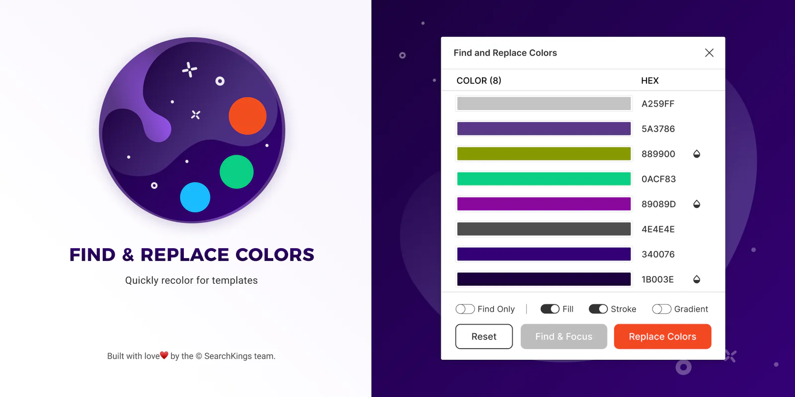Find and Replace Colors Figma 插件详情预览图