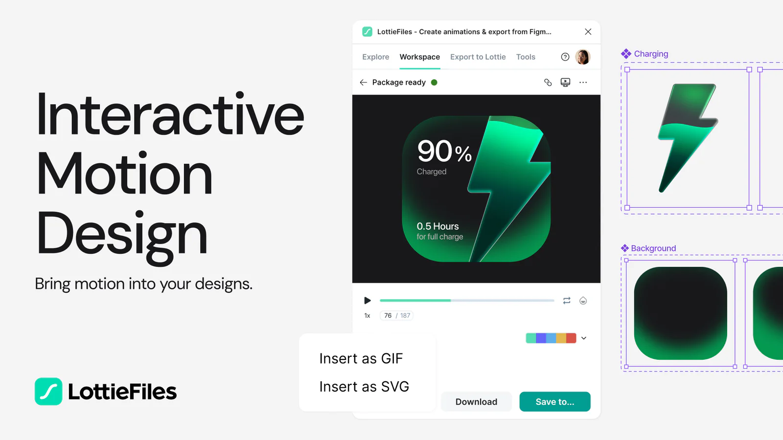 LottieFiles - Discover, Create & Export Lottie animations Figma 插件详情预览图