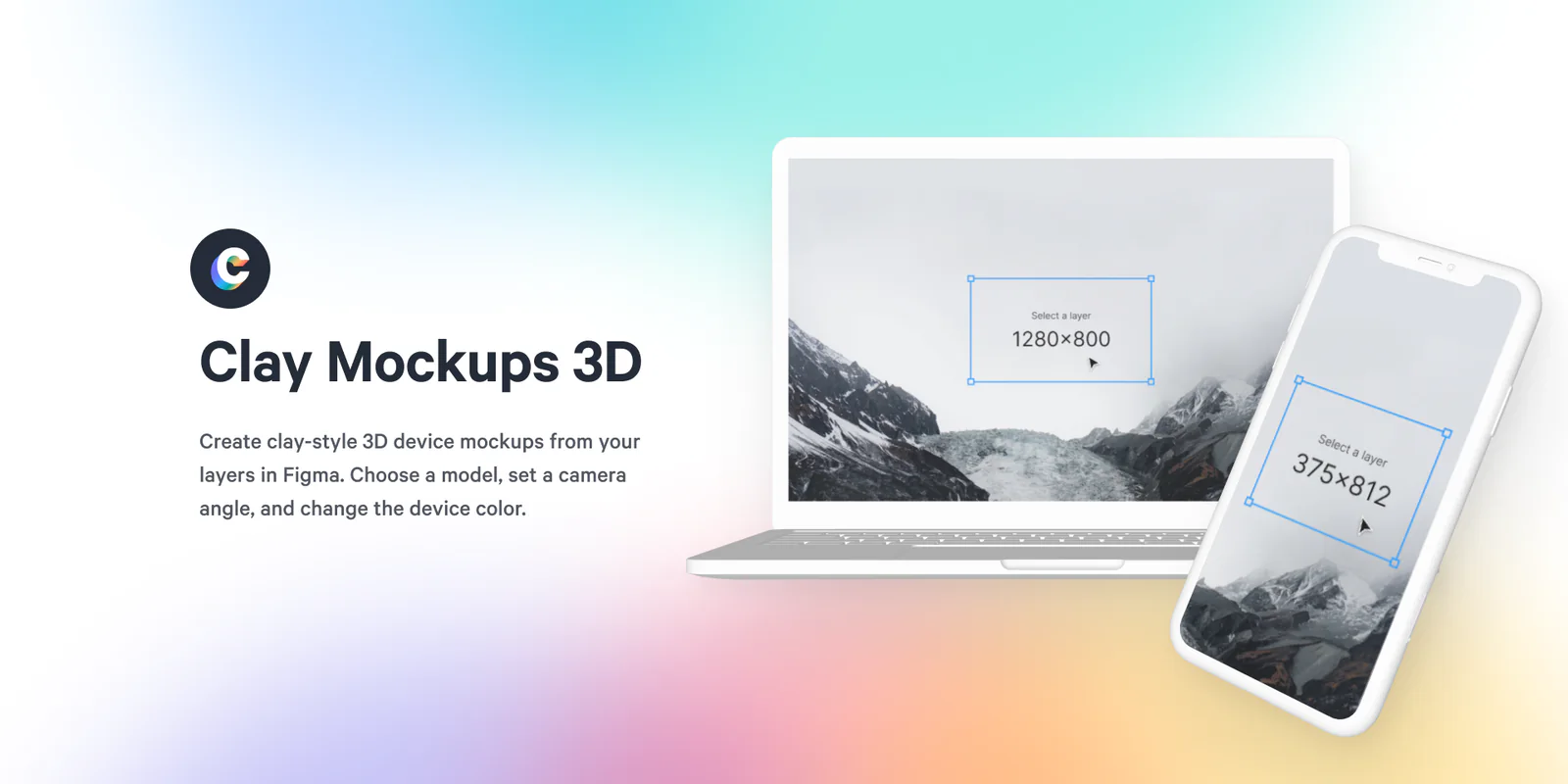 Clay Mockups 3D Figma 插件详情预览图