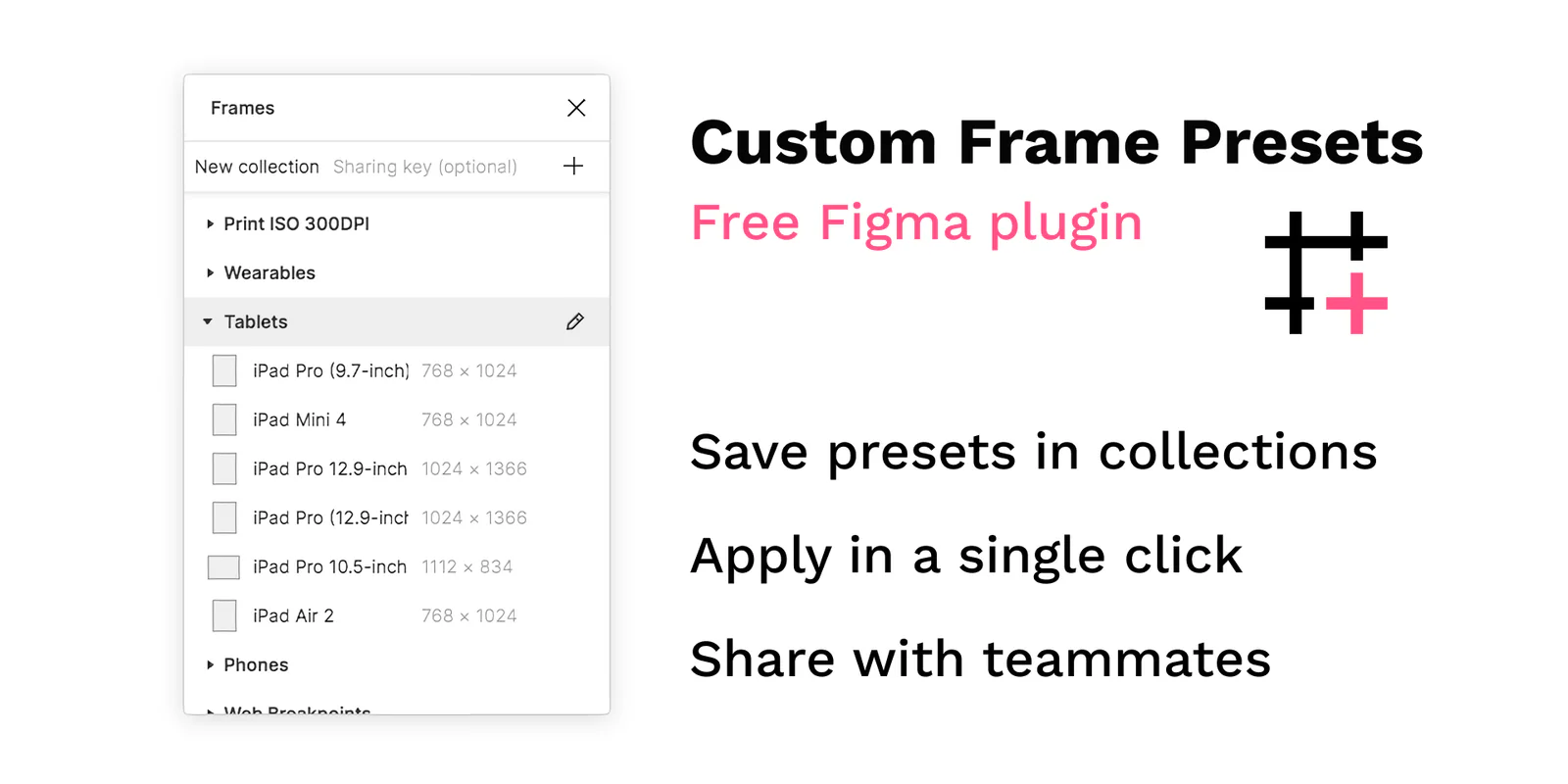 Custom Frame Presets Figma 插件详情预览图