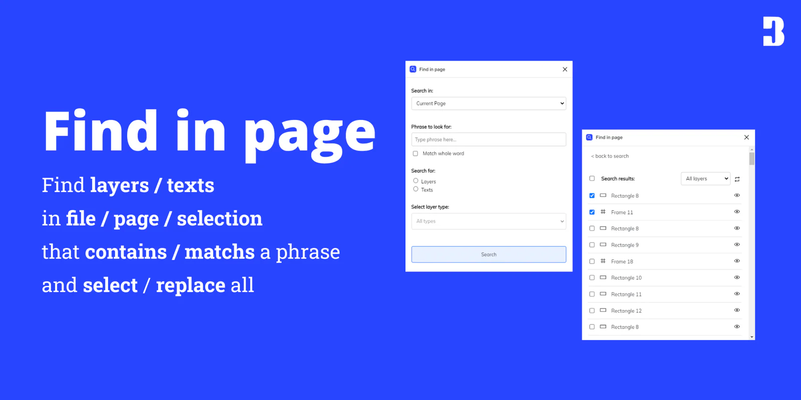 Find in page Figma 插件详情预览图