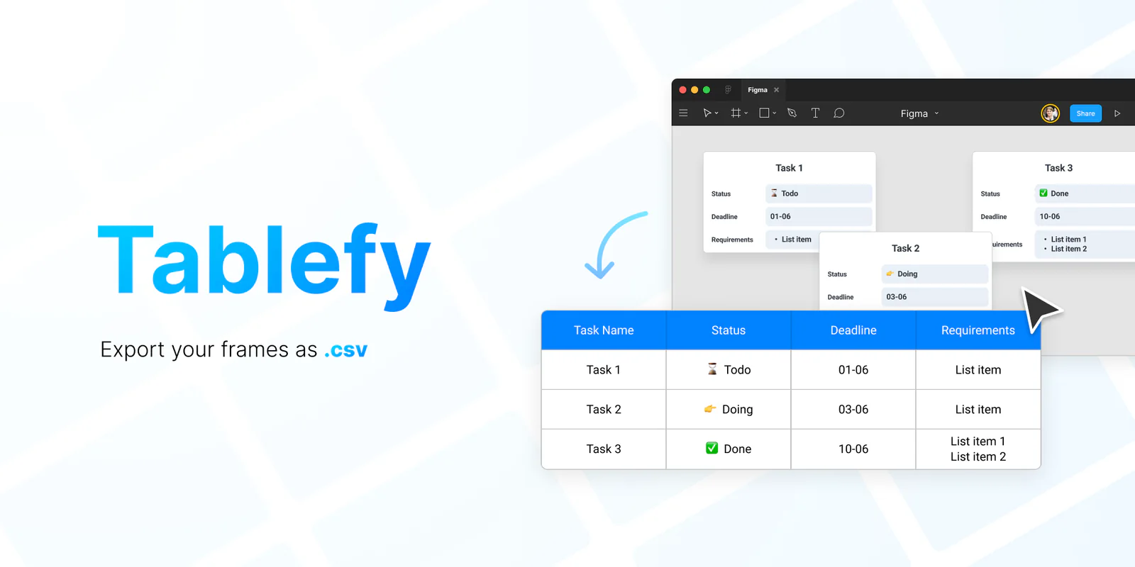 Tablefy Figma 插件详情预览图