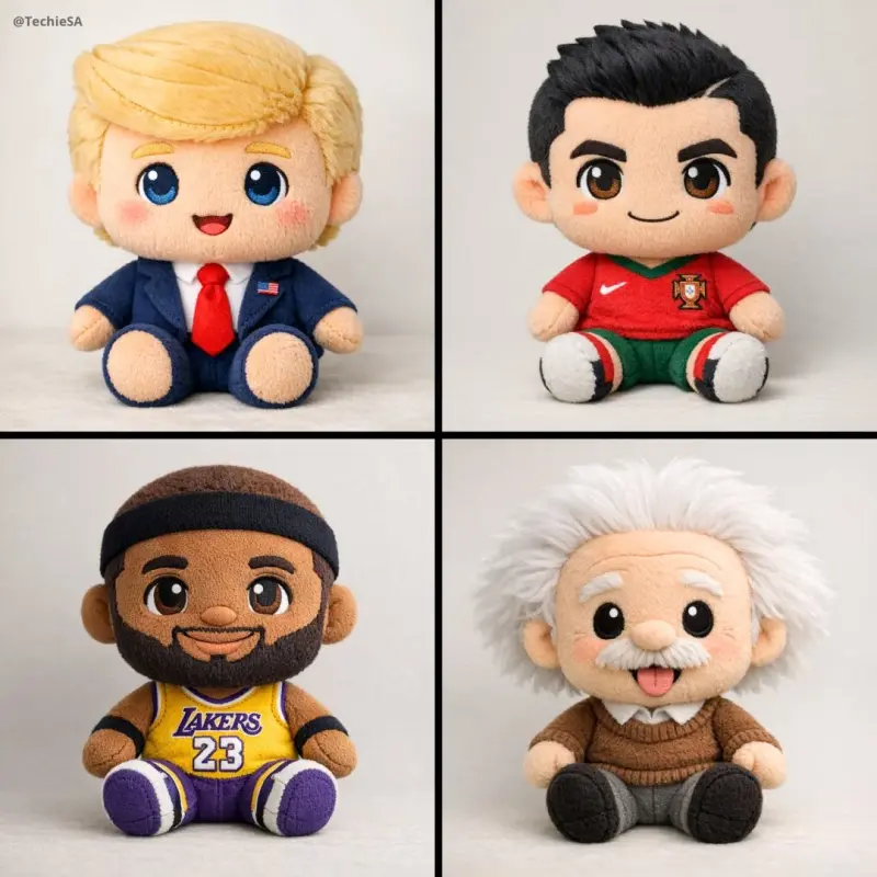 A soft, high-quality plush toy of [CHARACTER], with an oversized head, small body, and s