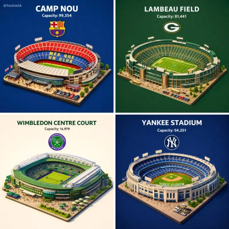 Present a clear, 45° top-down isometric miniature 3D cartoon scene of [STADIUM], with so