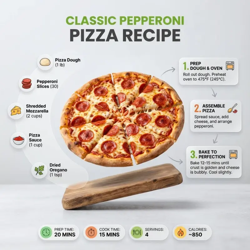 Ultra-clean modern recipe infographic. Showcase [FOOD] in a visually appealing finished