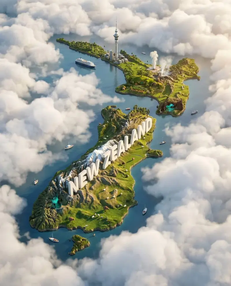 Create an ultra-HD, hyper-realistic digital poster of a floating miniature island shaped