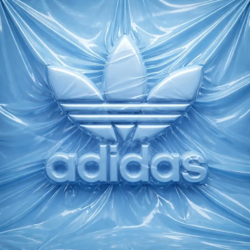 logo completely wrapped in a single layer of elastic plastic or shrink wrap. The shapes
