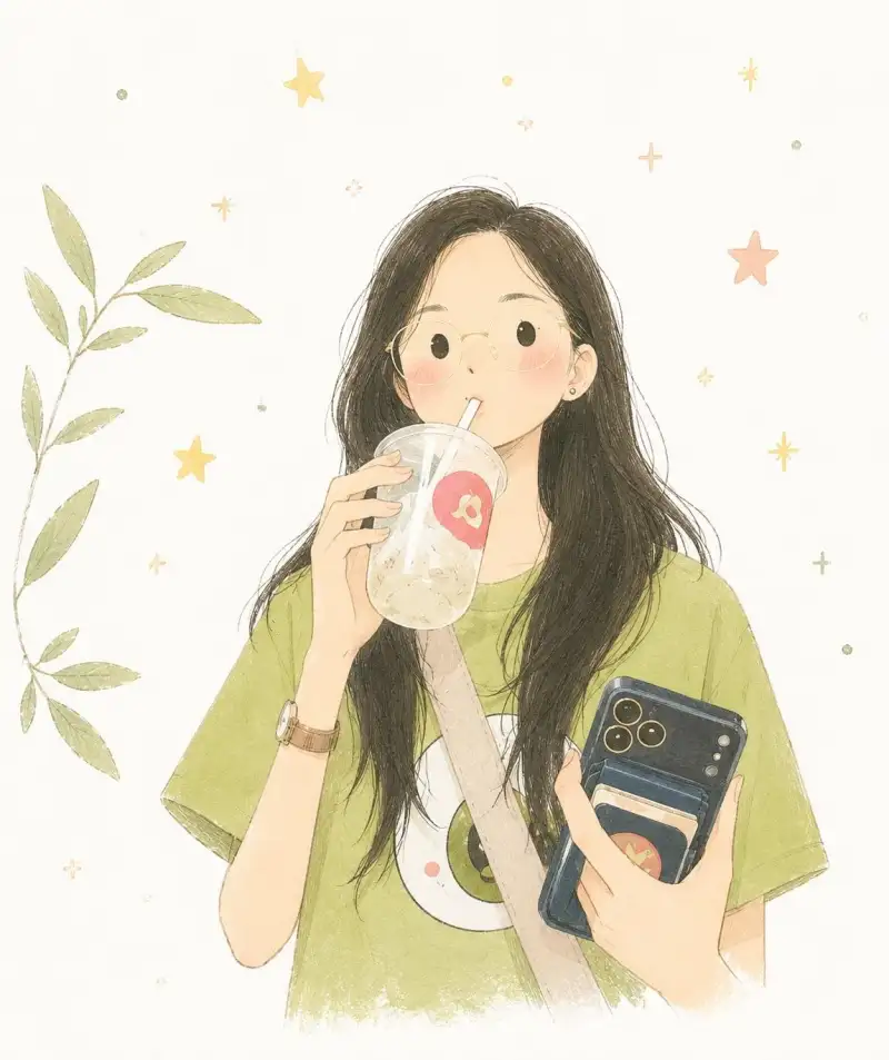 Transform the photo into a delicate minimalist hand-drawn children’s illu...