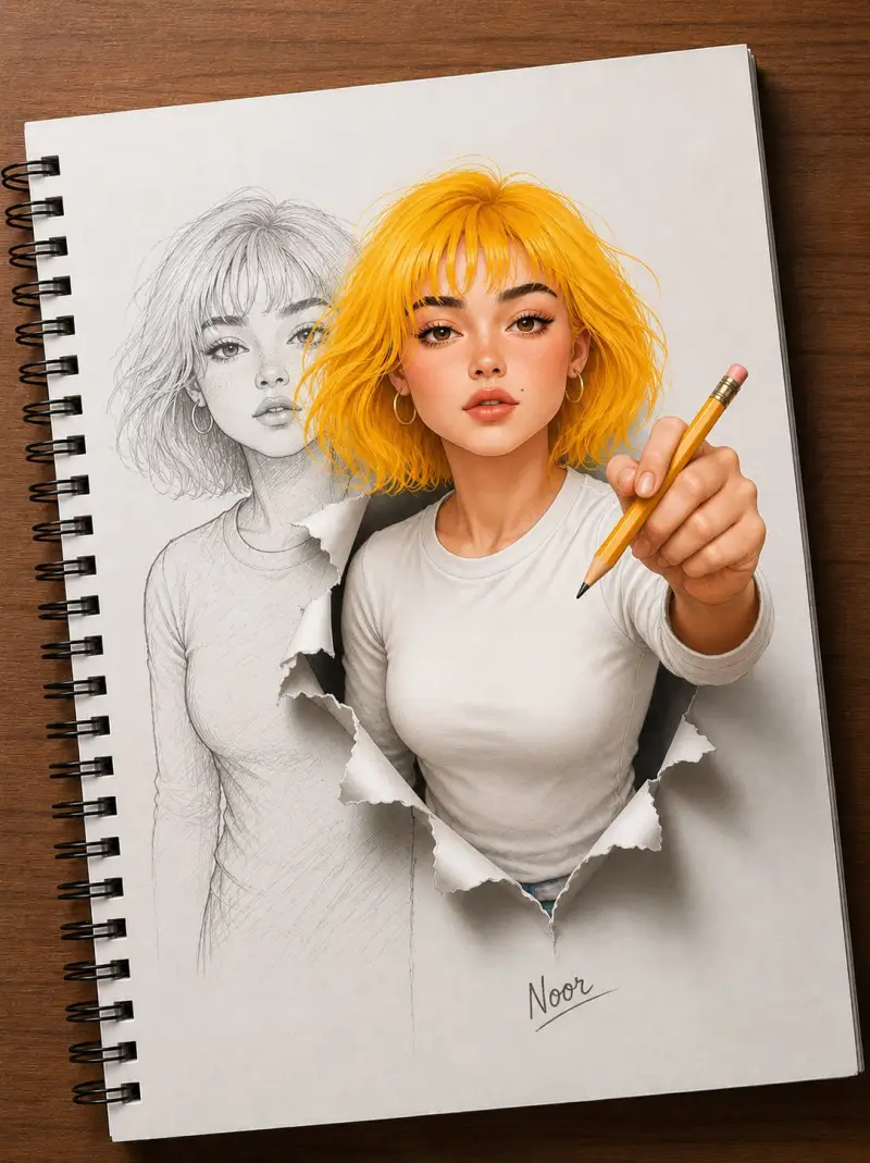 Some drawings are too real to stay on paper. Prompt ⤵️.A hyper-realistic...