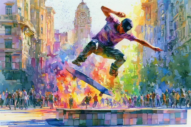 🎨 URBAN WATERCOLOR MOSAIC 🎨 Prompt : [SUBJECT] portrayed in an Urban Watercol...